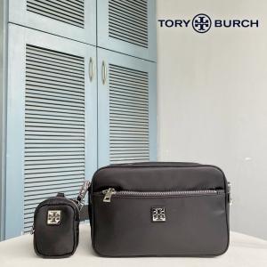 トリーバーチ TORY BURCH ヴァージニア ショルダーバッグ 斜め掛け ナイロンバッグ ポーチ付き ブラック グレー
