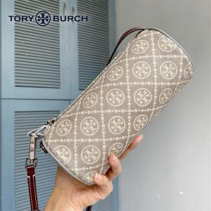 TORY BURCH トリーバーチ Tモノグラム ユーティリティ シリンダーバッグ ショルダーバッグ 斜め掛け ネイビー グレー