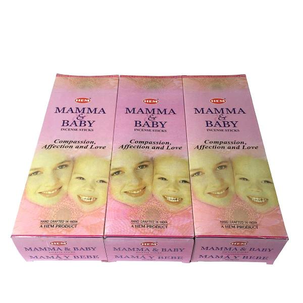 ネコポス選択で送料無料 インドのお香 ママ＆ベイビー香スティック 卸おまとめプライス3BOX 18箱...