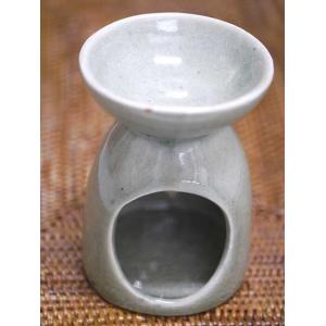 タイのセラドン焼き陶器製アロマポット（丸型グリーンヒビ釉）/アロマオイル｜happyhour
