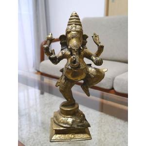 インドの神様ガネーシャの置物　真鍮製の大きなガネーシャです！【No.5】もちろん重量もヘビー級！｜happyhour