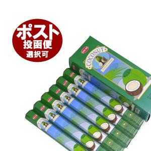 ネコポス選択で送料無料 インドのお香 ココナッツ香 HEM COCONUT スティックタイプ 6箱セット