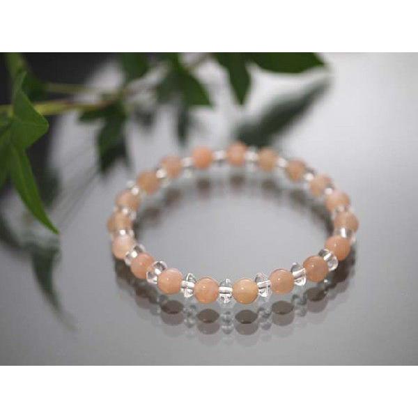 天然オレンジ・ムーンストーンAAA 6mm ボタンカット水晶 平珠水晶 AAA 3×6mmブレスレッ...