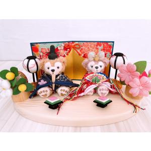 ケース飾り ぼんぼり＆屏風付き・ダッフィー シェリーメイ・お雛様ペア