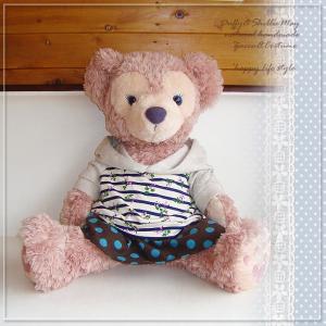 ケース飾り ぼんぼり＆屏風付き・ダッフィー シェリーメイ・お雛様ペア