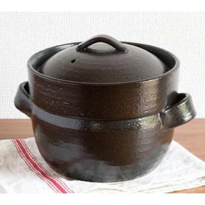 ふっくらごはん鍋 5合 炊き 萬古焼 炊飯鍋 二重蓋 土鍋 ご飯鍋 直火