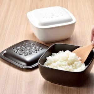 萬古焼 おひつ 電子レンジ可 セラミック さくら柄 角型 白(大) 約2合