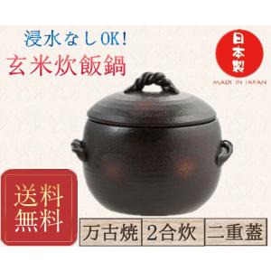 ふっくらごはん鍋 3合炊き 萬古焼 ご飯鍋 2人用 二重蓋 土鍋