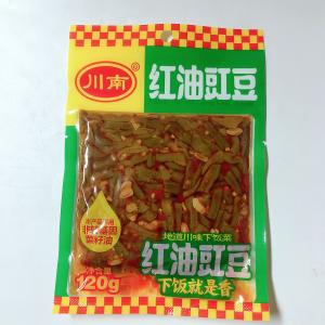 ささげ入りザーサイ 川南紅油江豆120g　中華食材　中国物産 ザーサイスライス　おつまみ　