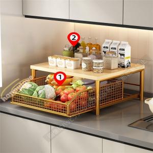 引き出し式デスクトップ キッチン 収納ラック ...の詳細画像3