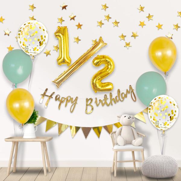 ハーフバースデー 1/2 バルーン キット 飾り 誕生日 6か月 バルーン 飾り 風船 ハッピーバー...