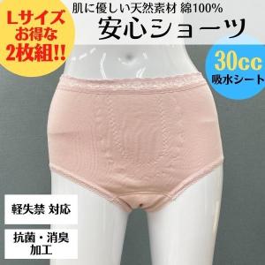 尿漏れパンツ 失禁パンツ 安心ショーツ Lサイズ お得な2枚組 30cc 女性用 レディース 下着 肌着 おしゃれ｜happyoutlet8