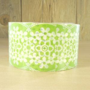 梱包テープ OPPテープ グリーン 花柄 幅4...の詳細画像1