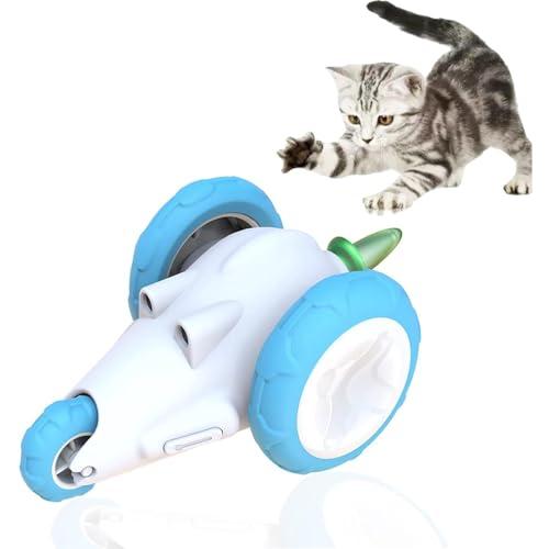 GideaTech 猫おもちゃ 電動ネズミ 障害物回避センサー付き カラフルLEDライト付き 自動ね...