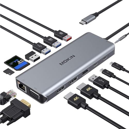 USB-Cドッキングステーション HDMI2つドッキングステーション三画面出力 2*HDMI*VGA...