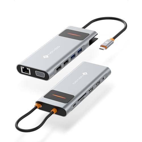 USB C ドッキングステーション 4K トリプルディスプレイ 12-in-1 NOVOO デュアル...