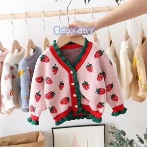 2021 新作 子供服 女の子 アウター セーターコート