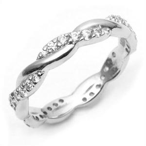 シルバー925 スワロフスキージルコニア リング“エタニティ”指輪/ハーフ