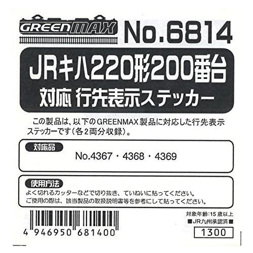 グリーンマックス Nゲージ 6814 JRキハ220形200番台対応行先表示ステッカー