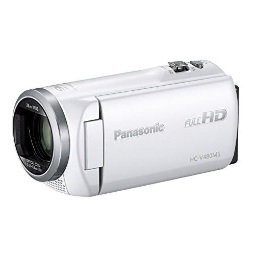 パナソニック HDビデオカメラ V480MS 32GB 高倍率90倍ズーム ホワイト HC-V