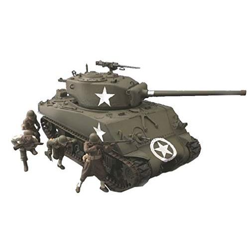 アスカモデル 1/35 アメリカ軍 M4A3 (76)Wシャーマン フィギュア4体付き (