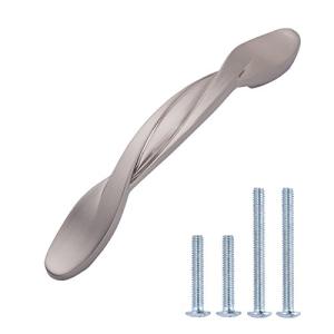 Amazonベーシック キャビネットハンドル ツイスト 長さ11cm サテンニッケル 10パック