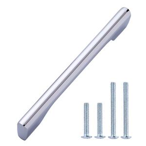 Amazonベーシック キャビネットハンドル ワイドダイキャスト 長さ17cm ポリッシュドクローム 10パック
