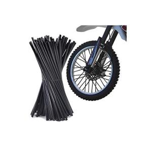 スポークカバー 72本セット スポーク バイク/自転車/オートバイ用 スポークスキン スポークラップ スポークガード ホイール用 前輪 後輪 ブラック