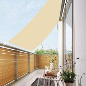 Umi. 撥水シェード 2×2m 砂色 雨よけ 防水 日除けシェード 日よけ