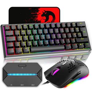 ゲーミングキーボードマウス セット ゲーミングキーボード 赤軸 メカニカル テンキーレス 60％ コンパクト 14種類のRGBバックライト 全キー防衝