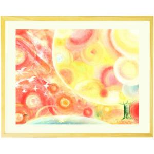おしゃれな絵画 インテリア 癒し (縁-えん 全ての出逢いに感謝/Mサイズ) 額入り 部屋に飾る絵 アートポスター 北欧 風水 リビング オシャレ 抽象画