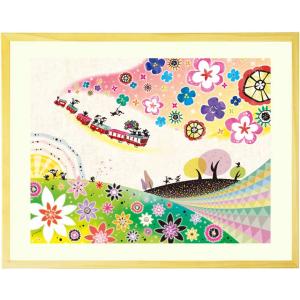 絵画 。壁掛け絵手描き【暖かい部屋には、花の香りが満ちあふれている】 絵画 インテリア 花の絵 (明日へのおくりもの 〜カラフル〜/Mサイズ