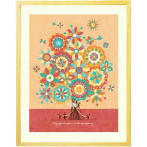 絵画 壁掛け アート (幸せの花束/Lサイズ) 額入り 玄関に飾る絵 風水