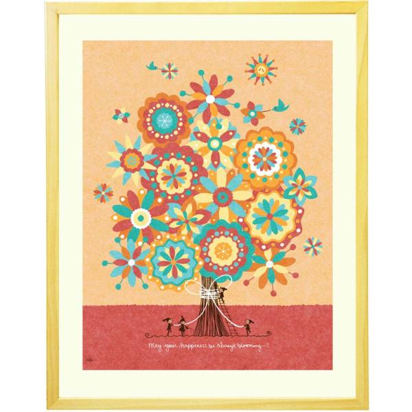 花の絵画 インテリア 絵 (幸せの花束/Mサイズ) 額入り 玄関に飾る絵画 ウェルカムボード 玄関 ...