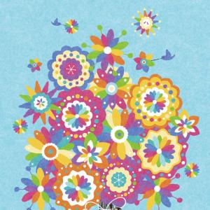 絵画 インテリア 壁掛け (幸せの花束 虹色/...の詳細画像4