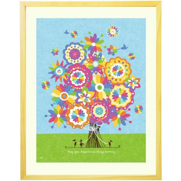 絵画 インテリア 花の絵 (幸せの花束 虹色/Mプラス) 玄関に飾る絵画 風水 おしゃれ リビング ...