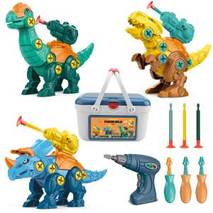 FlyCreat 恐竜 おもちゃ 子ども 大工さんごっこ おもちゃ DIY恐竜立体パズル 電動ドリルおもちゃ