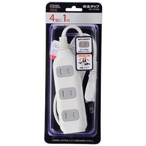 ホコリ防止シャッター付き 安全タップ 4個口 1m [HS-T1276W]