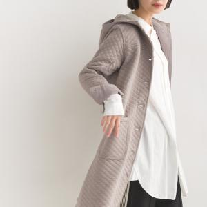 OMNES コットンキルティングロングジャケット  レディース