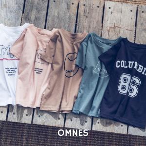 OMNES キッズ 綿麻カットプリント半袖Tシャツ  トップス カジュアル プリントTシャツ  100cm 110cm 120cm 130cm 140cm｜haptic