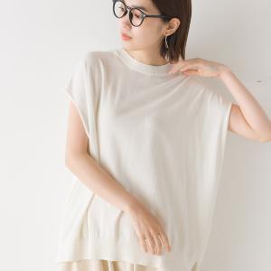 OMNES コットン ワイドクルーネックニットプルオーバー