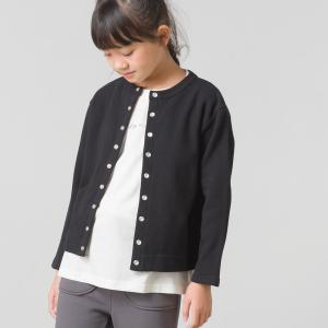 OMNES キッズ 裏毛スウェット パールドットカーディガン