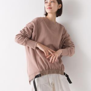 OMNES 裏毛スウェット 裾シャーリングプルオーバー  レディース