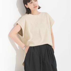 OMNES ハニカムストレッチノースリーブプルオーバー レディース カットソー フリーサイズ フレンチスリーブ Tシャツ クルーネック トップス カジュアル｜haptic