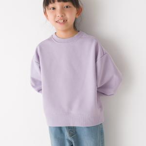 OMNES キッズ裏毛ボリューム袖裾ラウンドプルオーバー長袖 子供服 子ども服 トップス スウェット トレーナー 80cm 90cm 100cm 110cm 120cm 130cm 140cm｜haptic