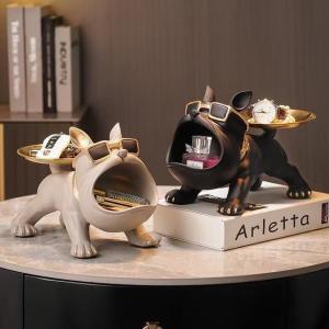 フレンチブルドッグ 犬 トレイ　小物置き 置物 オブジェ 飾り ディスプレイ　お菓子入れ　玄関鍵置き　インテリア　新築お祝い