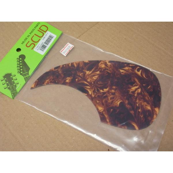 ●【新品】F-4002/T1・SCUD・アコギ用ピックガードシート・茶べっ甲がら・加工済み・裏粘着シ...