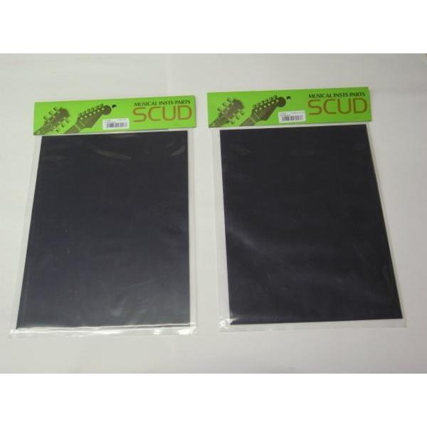 【新品・2枚組】F-PGBK・SCUD・アコギ用ピックガードシート・黒・ブラック・裏粘着シート仕様・...