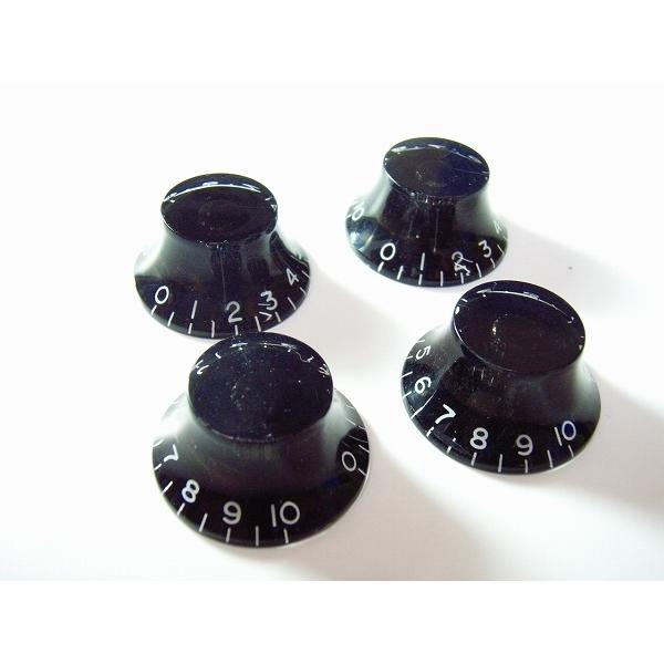 ★【新品・4個組】KB-160・SCUD・ハットノブ・ブラック・黒・ミリ規格・レスポール・エレキギタ...