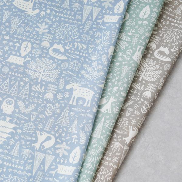 生地 シーチング 145cm×50cm HIRVIの森 50cm単位オーダーカット 切売り 薄手 動...